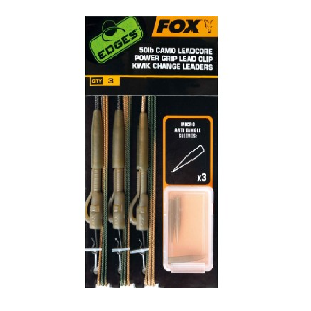 Camo Leadcore Power Grip Lead Clip Kwik Change Leaders 50 LB