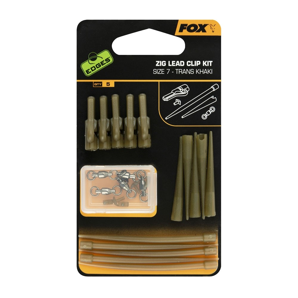 Zig Lead Clip Kit SZ 7 Trans Khaki